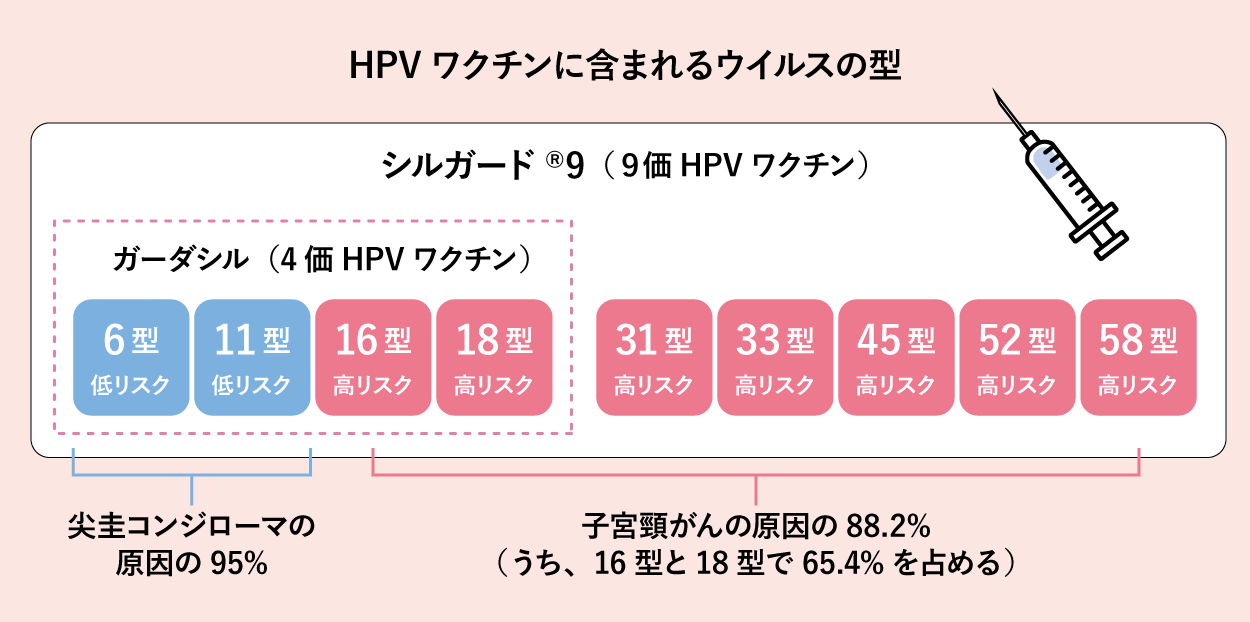 HPVワクチンに含まれるウイルスの型